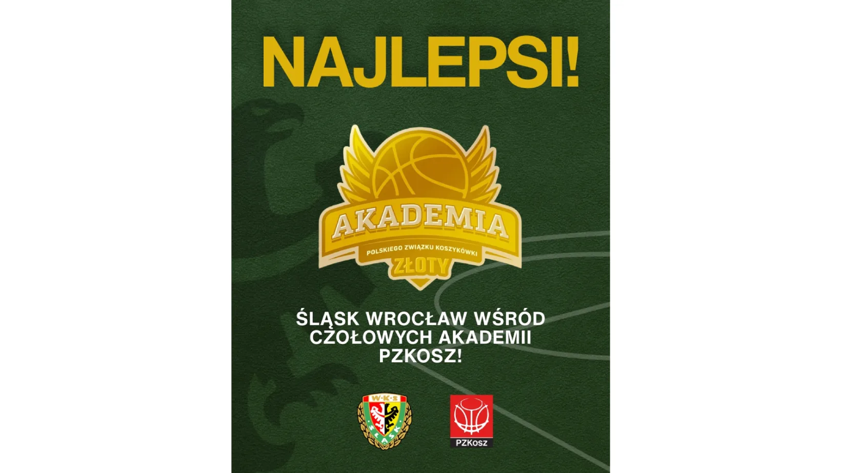 Śląsk Wrocław ze Złotym Certyfikatem PZKosz!