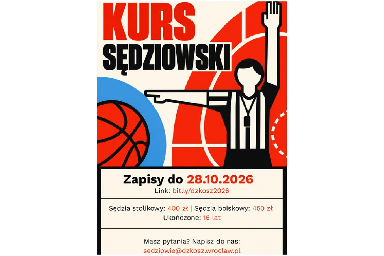 Plakat o kursie sędziowskim
